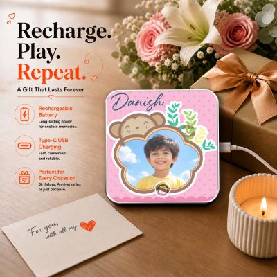 Personalised Musical Fridge Magnet with Custom Photo, Name & Song  Rechargeable Battery, Type-C USB Charging | Birthday Gift for Kids & Music Lover Boy